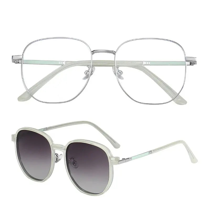Women's Round Full Rim Alloy Clip-On Prescription Glasses Y1105 — view 11 | Rx Spectacle