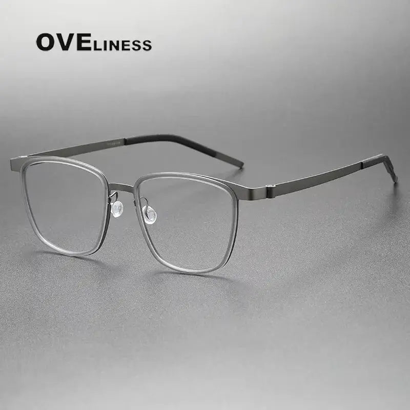 Unisex Square Full Rim Titanium Prescription Glasses 399717 — view 5 | Rx Spectacle