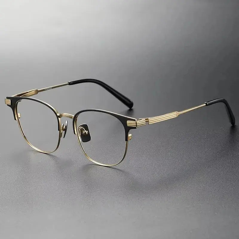 Unisex Browline Full Rim Titanium Prescription Glasses 369193 — view 5 | Rx Spectacle