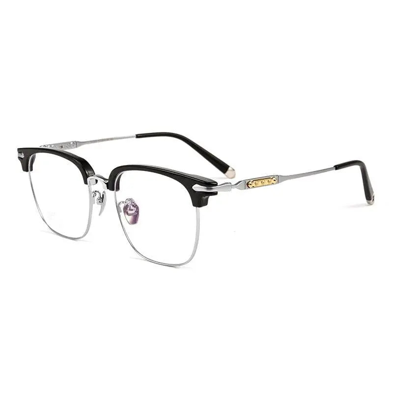 Men's Square Full Rim Titanium Prescription Glasses J0062t — view 8 | Rx Spectacle