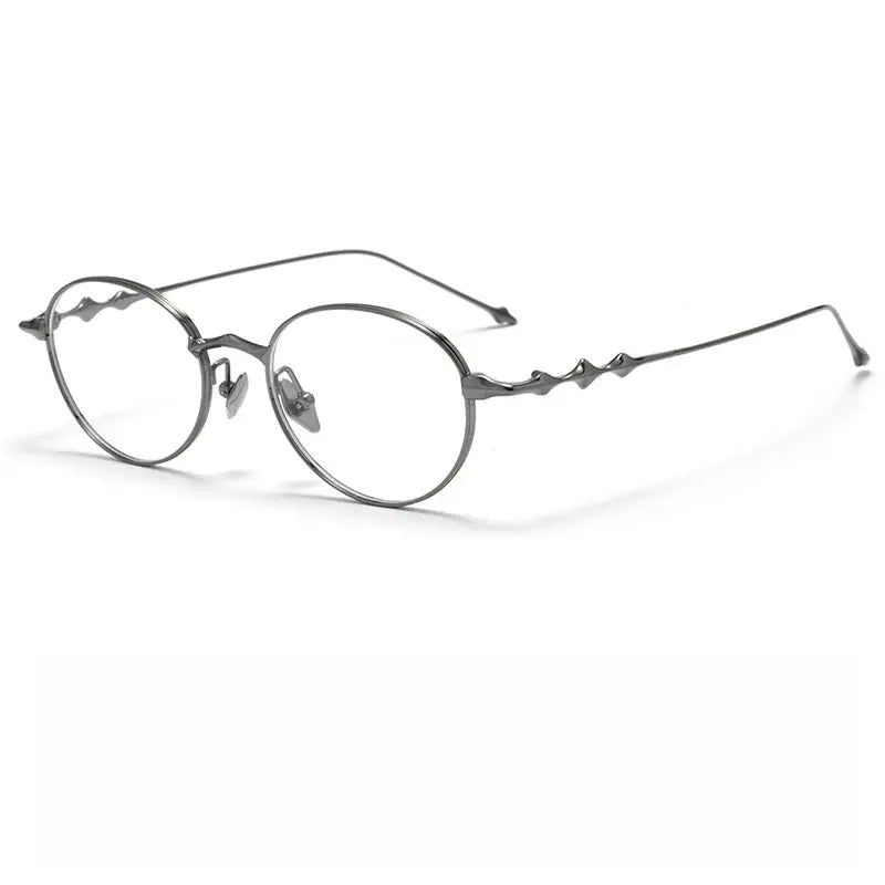 Unisex Round Full Rim Titanium Prescription Glasses 20852 — view 5 | Rx Spectacle