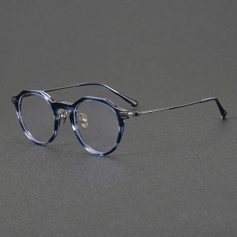 Women's Round Full Rim Titanium Prescription Glasses 54402 — view 3 | Rx Spectacle