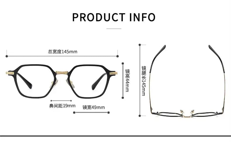 Unisex Square Full Rim Titanium Flat Top Prescription Glasses 63425 — view 2 | Rx Spectacle