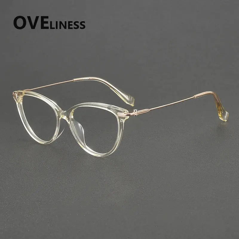 Women's Cat Eye Full Rim Titanium Prescription Glasses 900001 — view 6 | Rx Spectacle