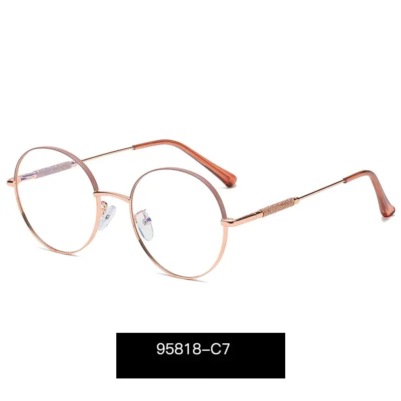 Women's Oval Full Rim Alloy Prescription Glasses 95818 — view 7 | Rx Spectacle
