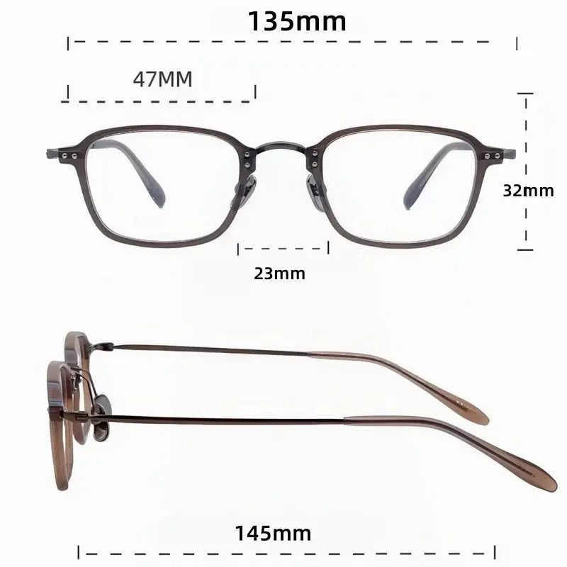 Women's Polygon Full Rim Titanium Prescription Glasses 72360 — view 2 | Rx Spectacle
