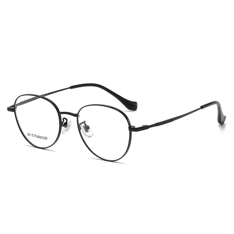 Women's Oval Full Rim Titanium Prescription Glasses 98449 — view 7 | Rx Spectacle