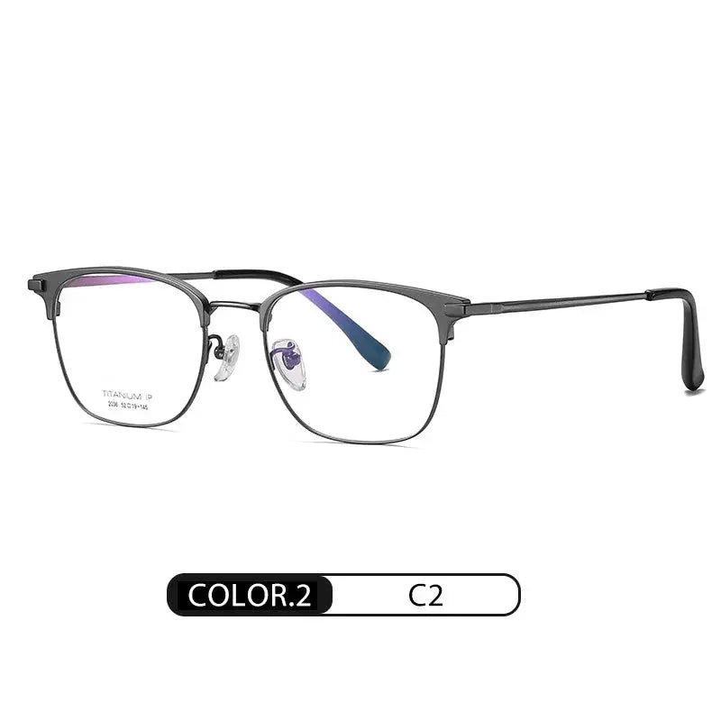 Unisex Square Full Rim Titanium Prescription Glasses 412036 — view 3 | Rx Spectacle
