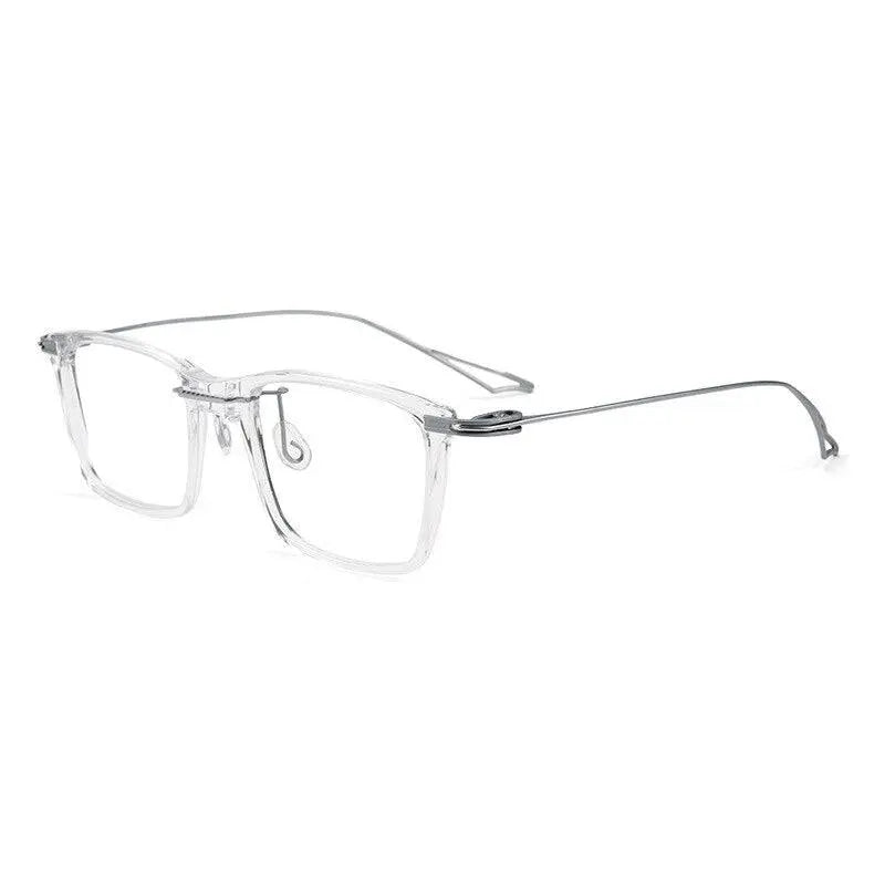 Unisex Square Full Rim Titanium Prescription Glasses 1128 — view 4 | Rx Spectacle