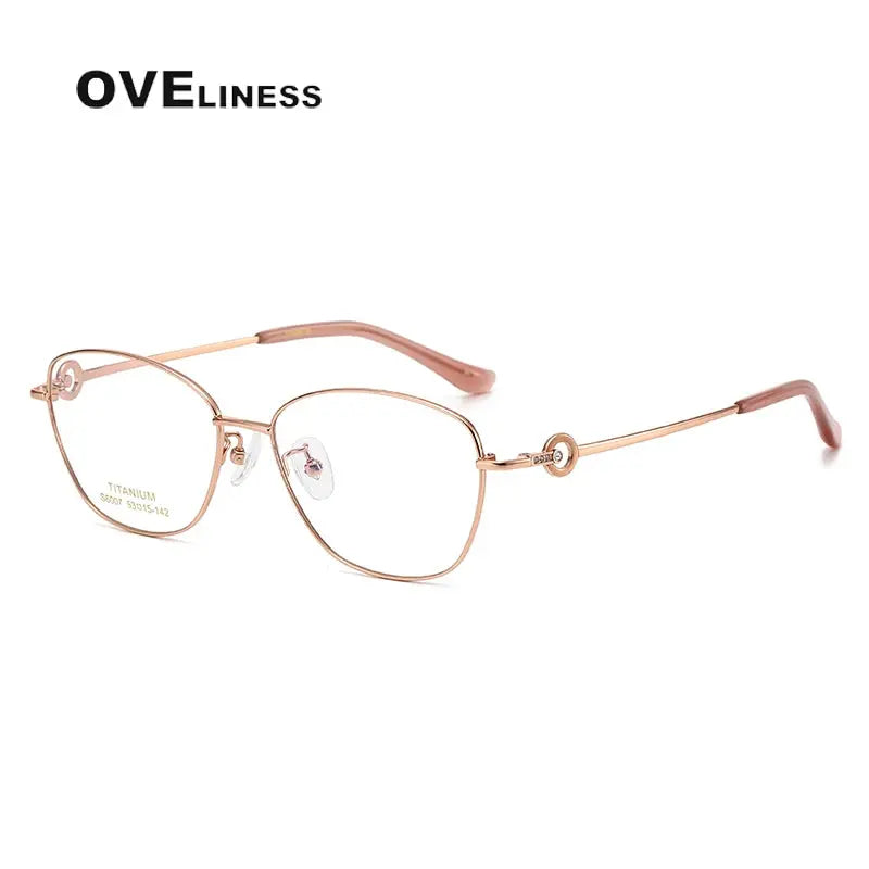 Women's Cat Eye Full Rim Titanium Prescription Glasses 196007 — view 8 | Rx Spectacle