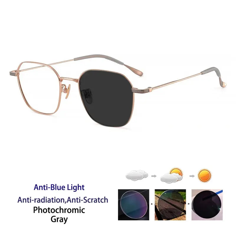 Women's Square Full Rim Titanium Prescription Glasses 214900 — view 3 | Rx Spectacle
