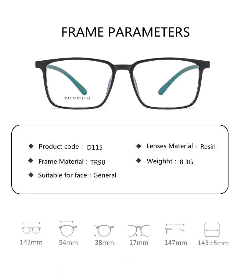 Unisex Square Full Rim Acetate Reading Glasses D115 — view 14 | Rx Spectacle