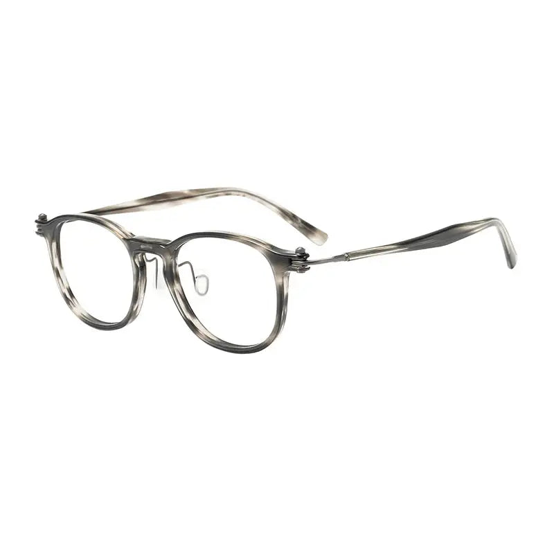 Unisex Square Full Rim Titanium Oversized Prescription Glasses 885585 — view 4 | Rx Spectacle