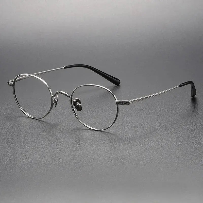 Women's Oval Full Rim Titanium Prescription Glasses 27501 — view 5 | Rx Spectacle