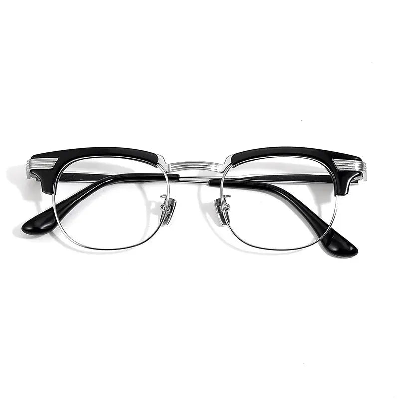 Unisex Oval Full Rim Titanium Prescription Glasses 42909 — view 3 | Rx Spectacle