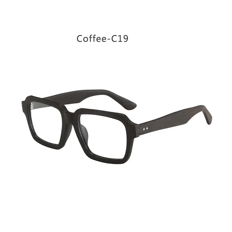 Men's Square Full Rim Wood Prescription Glasses 8184 — view 11 | Rx Spectacle