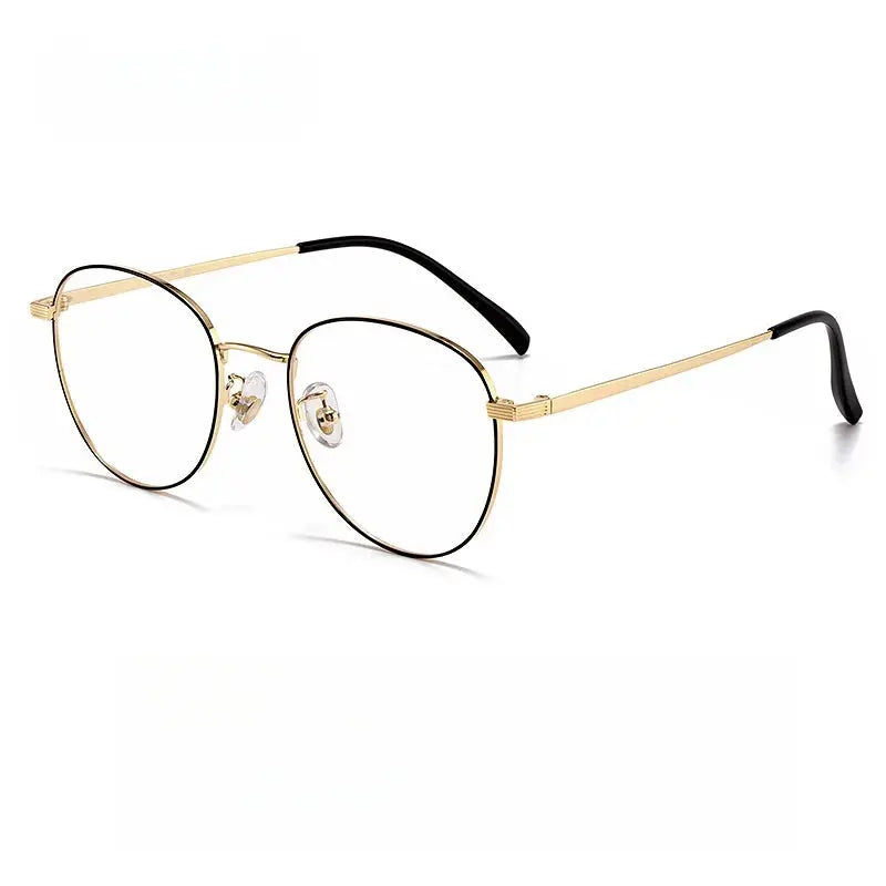 Unisex Oval Full Rim Titanium Prescription Glasses Y8901 — view 12 | Rx Spectacle