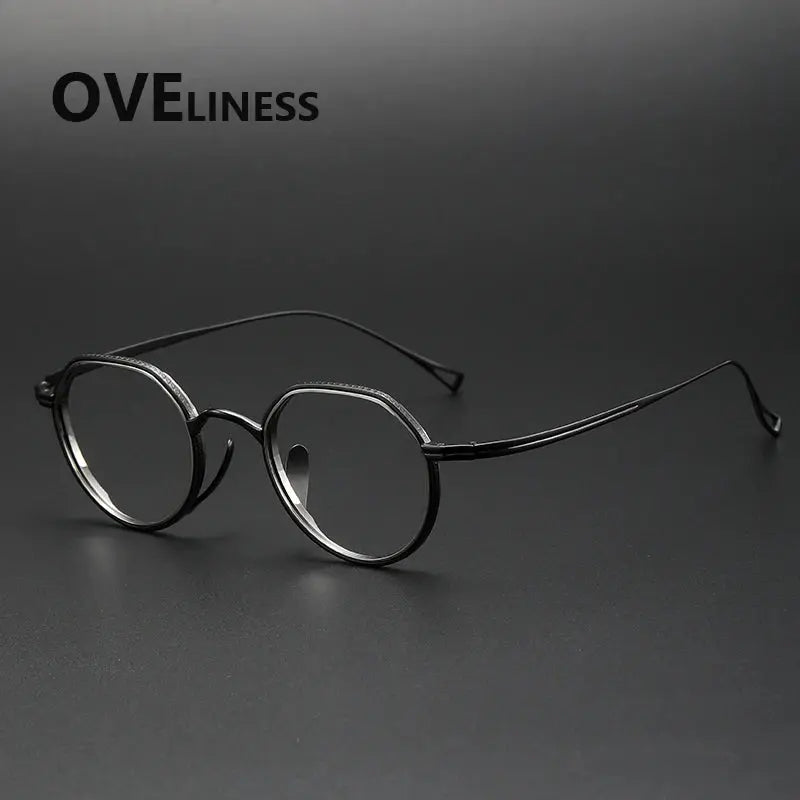 Women's Round Full Rim Titanium Flat Top Prescription Glasses 62123 — view 3 | Rx Spectacle