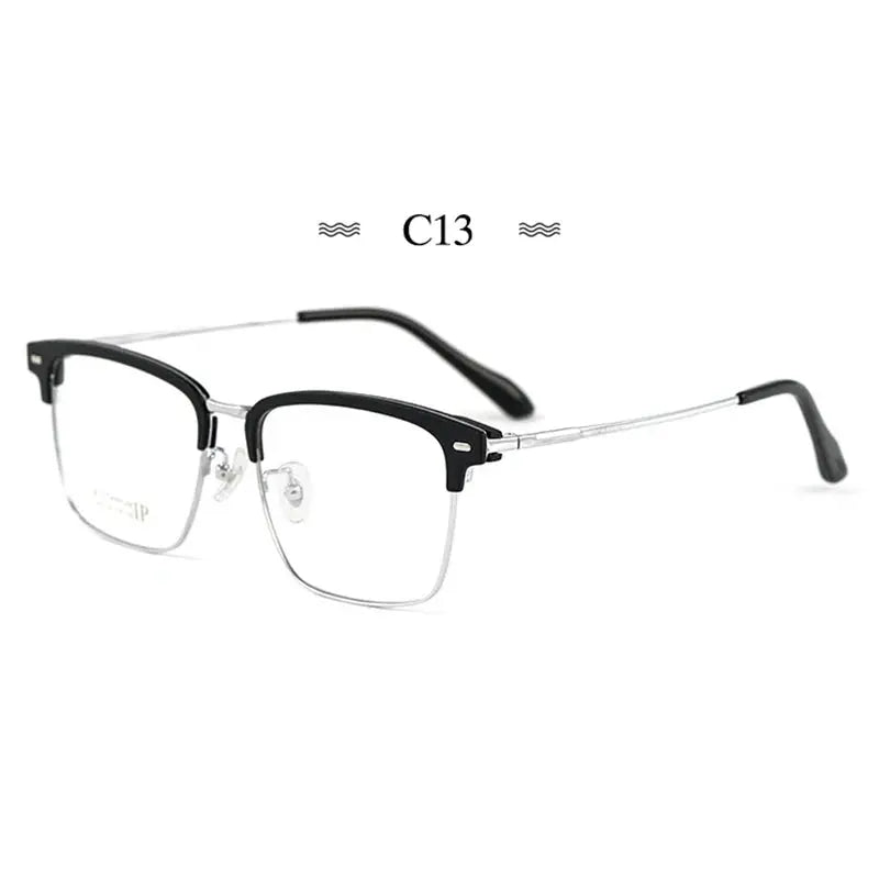 Men's Square Full Rim Titanium Prescription Glasses 231947 — view 4 | Rx Spectacle