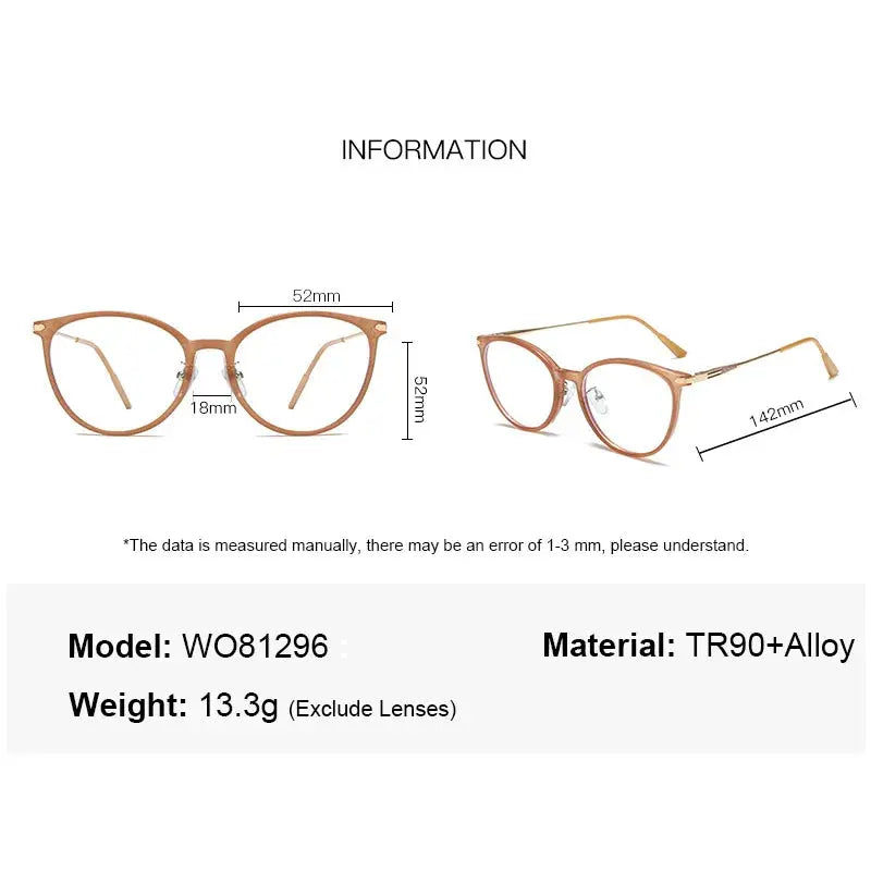 Women's Oval Full Rim Titanium Prescription Glasses 90 — view 2 | Rx Spectacle