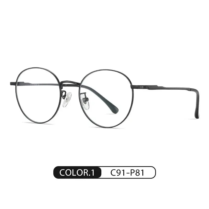 Women's Oval Full Rim Titanium Prescription Glasses 62113 — view 4 | Rx Spectacle