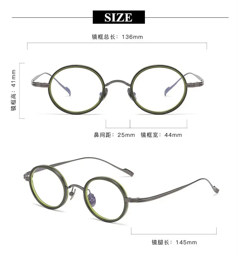 Women's Round Full Rim Titanium Prescription Glasses 886860 — view 2 | Rx Spectacle