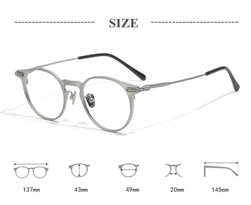Women's Oval Full Rim Titanium Prescription Glasses 99016 — view 2 | Rx Spectacle