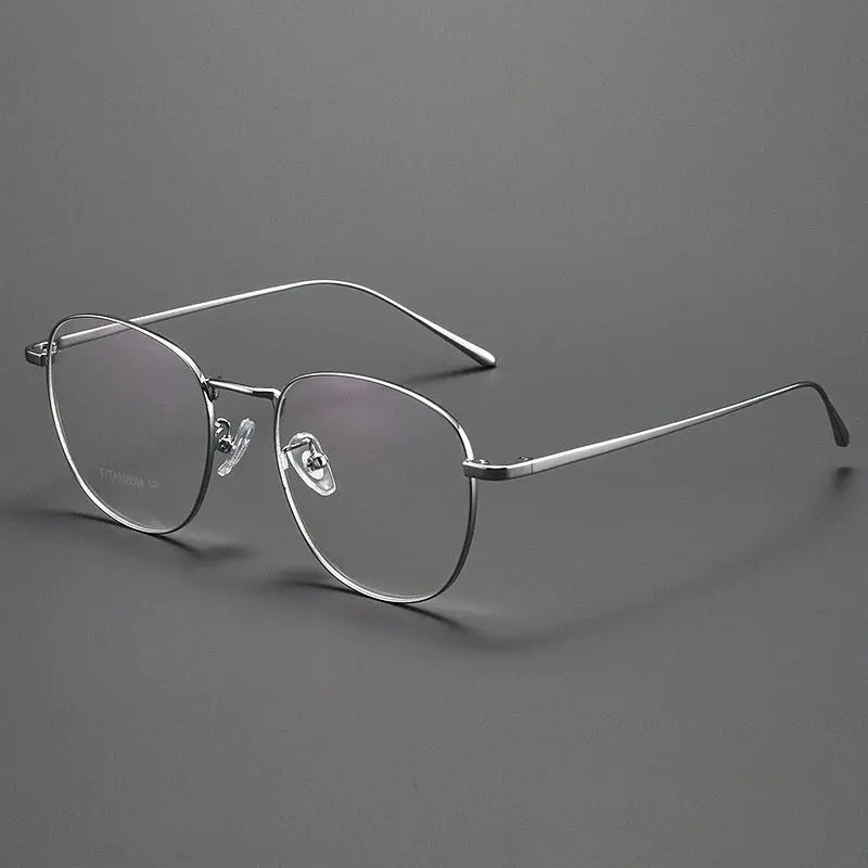 Unisex Square Full Rim Titanium Prescription Glasses Y01052 — view 7 | Rx Spectacle