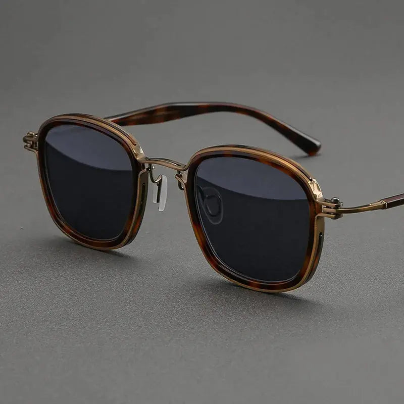 Unisex Square Full Rim Titanium Prescription Glasses 458631 — view 8 | Rx Spectacle
