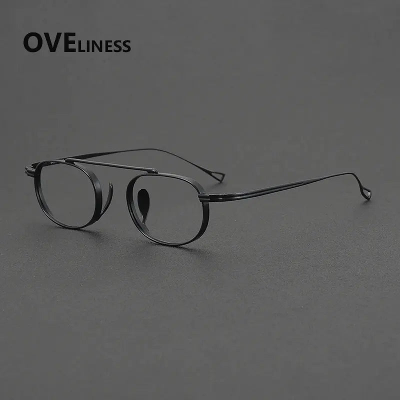 Unisex Square Full Rim Titanium Double Bridge Prescription Glasses 99504 — view 3 | Rx Spectacle