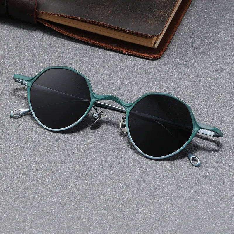 Unisex Polygon Full Rim Titanium Prescription Glasses S5973 — view 7 | Rx Spectacle