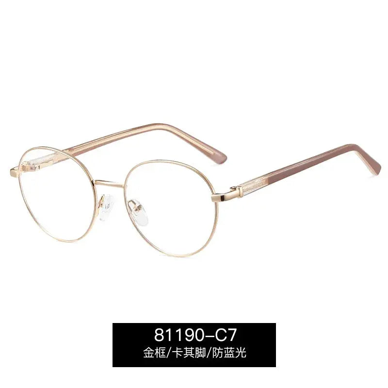 Unisex Round Full Rim Alloy Prescription Glasses 81190 — view 7 | Rx Spectacle