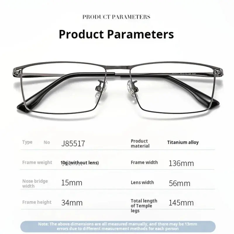 Women's Square Full Rim Titanium Prescription Glasses 85517 — view 2 | Rx Spectacle