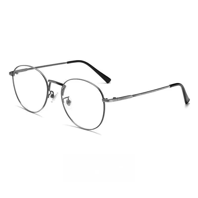 Men's Round Full Rim Titanium Prescription Glasses 9254 — view 7 | Rx Spectacle