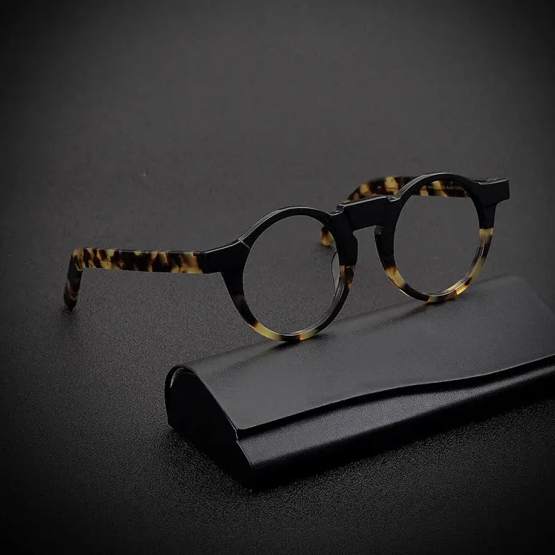 Unisex Round Full Rim Acetate Prescription Glasses 1465 — view 3 | Rx Spectacle