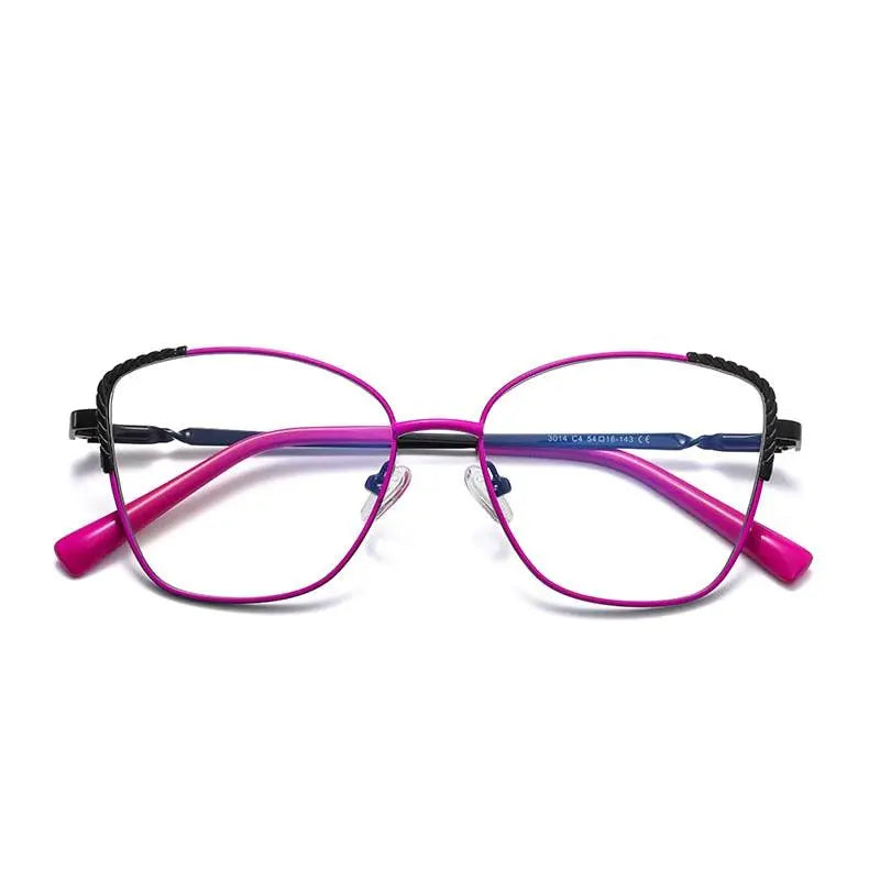 Women's Cat Eye Full Rim Alloy Prescription Glasses — view 6 | Rx Spectacle