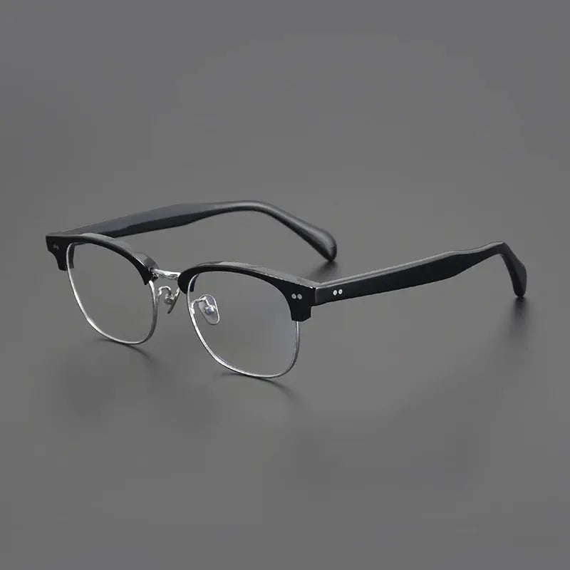 Unisex Square Full Rim Titanium Oversized Prescription Glasses 91109 — view 5 | Rx Spectacle