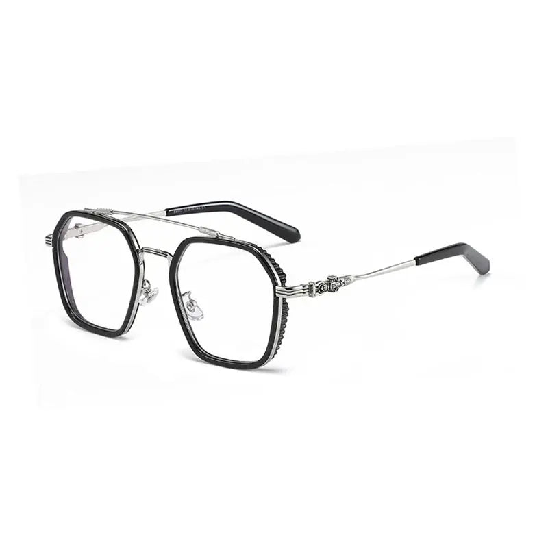 Men's Square Full Rim Titanium Prescription Glasses 55132 — view 8 | Rx Spectacle
