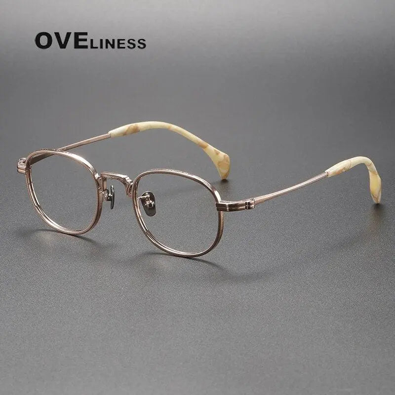 Unisex Square Full Rim Titanium Prescription Glasses 80866 — view 4 | Rx Spectacle