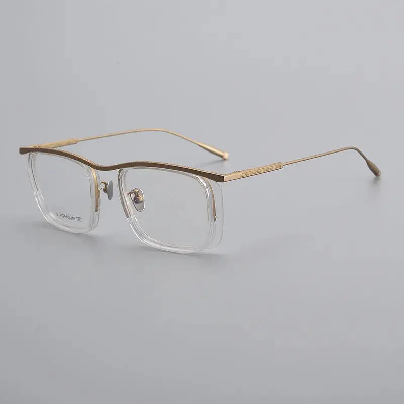 Unisex Square Full Rim Titanium Oversized Prescription Glasses 36150 — view 3 | Rx Spectacle