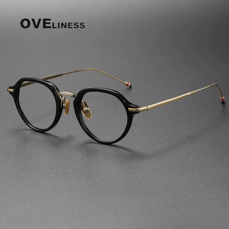 Unisex Oval Full Rim Titanium Prescription Glasses 369421 — view 5 | Rx Spectacle
