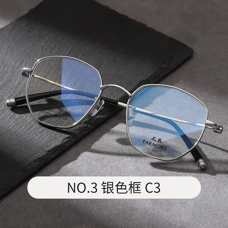 Unisex Polygon Full Rim Titanium Prescription Glasses Fm21001 — view 4 | Rx Spectacle
