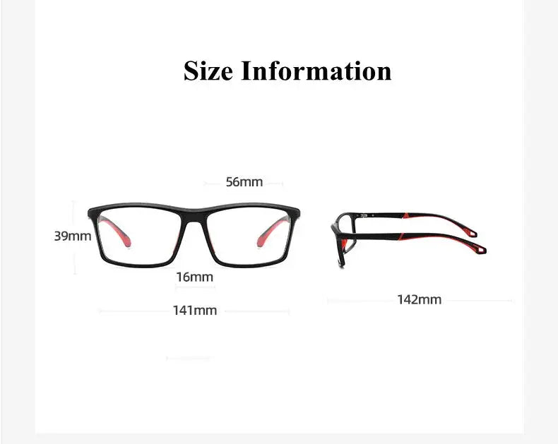 Men's Square Full Rim TR90 Sports Glasses 1220 — view 11 | Rx Spectacle