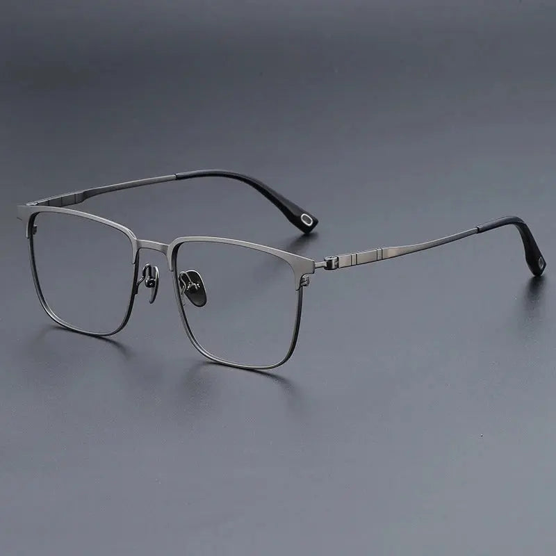Men's Square Full Rim Titanium Prescription Glasses 670809 — view 4 | Rx Spectacle