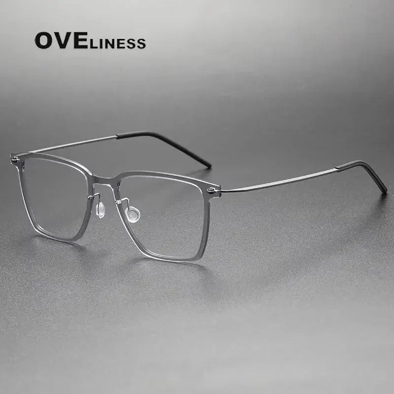 Women's Square Full Rim Titanium Prescription Glasses 16554 — view 7 | Rx Spectacle