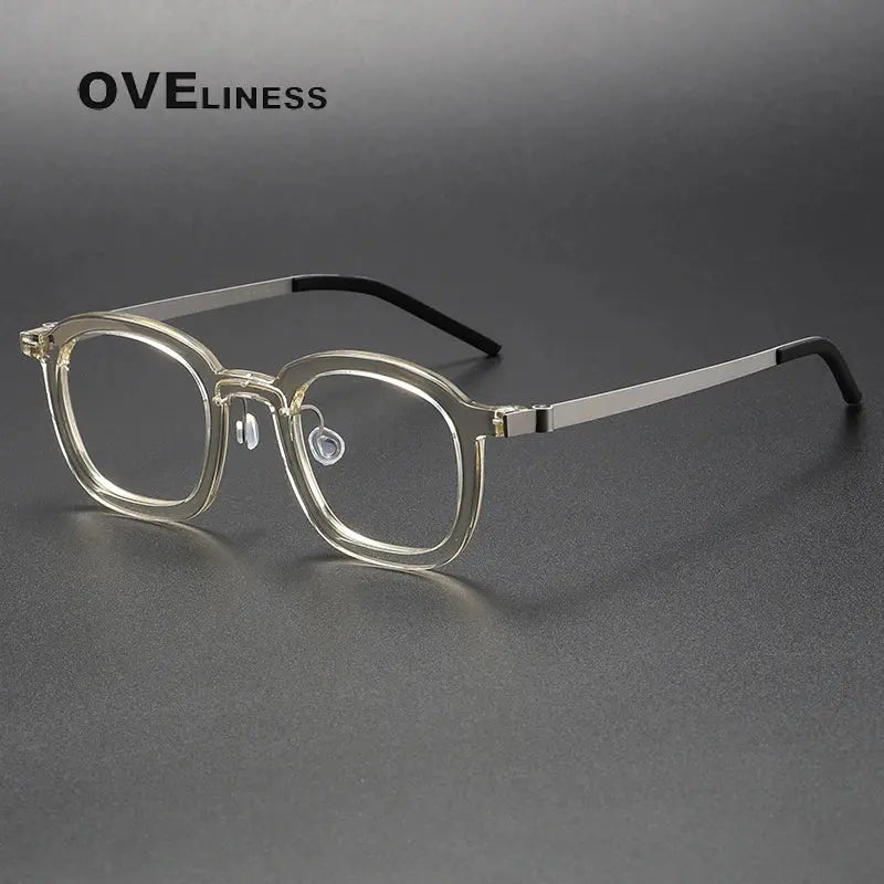 Unisex Square Full Rim Titanium Prescription Glasses 1050 — view 2 | Rx Spectacle
