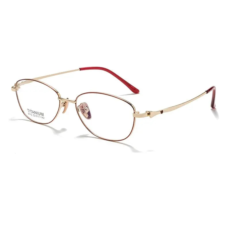 Women's Oval Full Rim Alloy Prescription Glasses 6112 — view 4 | Rx Spectacle