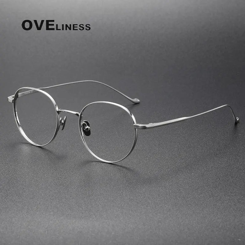 Unisex Round Full Rim Titanium Prescription Glasses — view 8 | Rx Spectacle