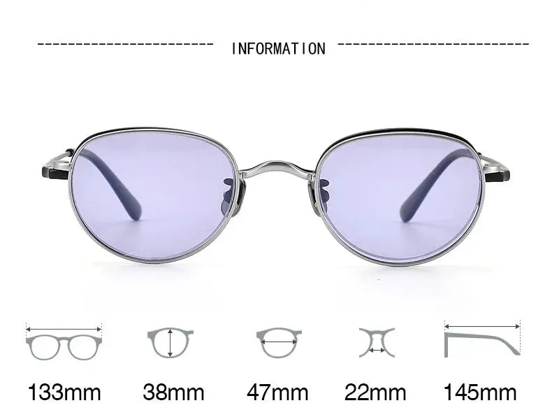 Women's Oval Full Rim Titanium Clip-On Prescription Glasses 884447 — view 2 | Rx Spectacle