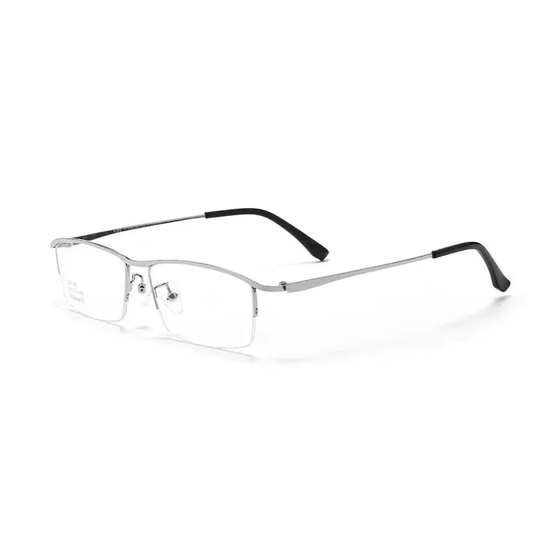 Unisex Square Semi-Rimless Titanium Prescription Glasses 855170 — view 5 | Rx Spectacle